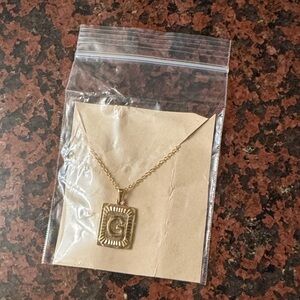 NWOT- Gold Pendant Necklace with Initial G- never worn